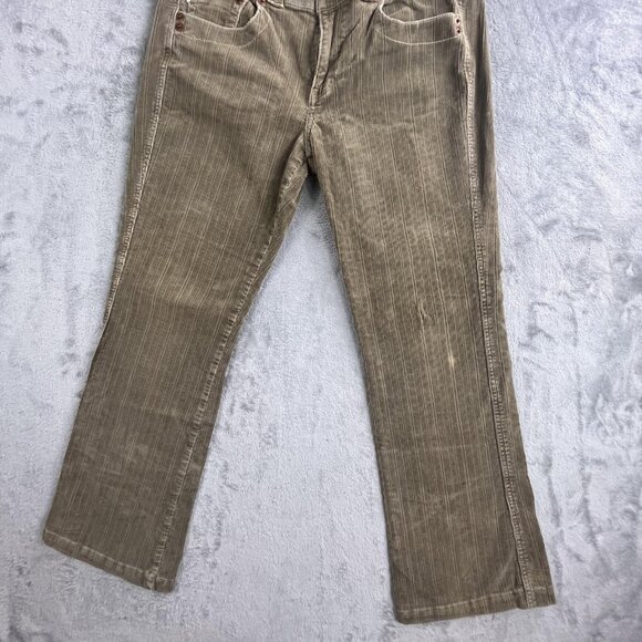 Z Cavaricci Pants Womens 12 Brown Corduroy Straight Leg Stretch Retro Y2K Style - Picture 16 of 16